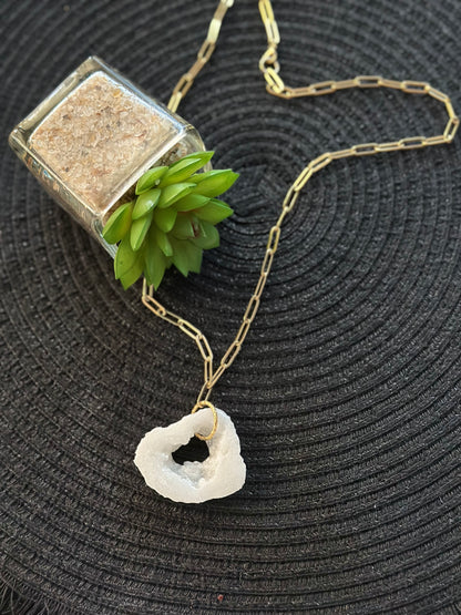 White Druzy necklace