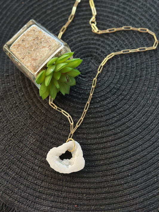 White Druzy necklace