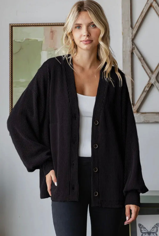 Black oversized cardigan