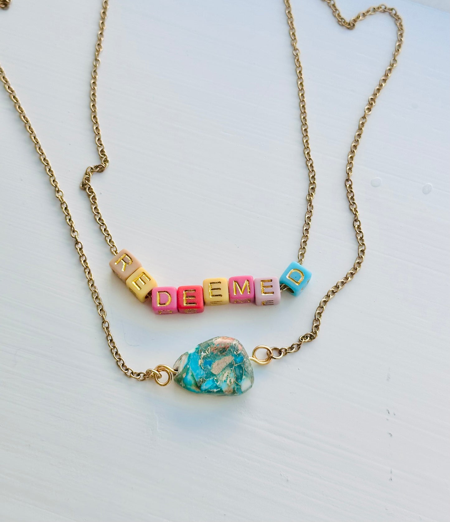 Redeemed tiles necklace