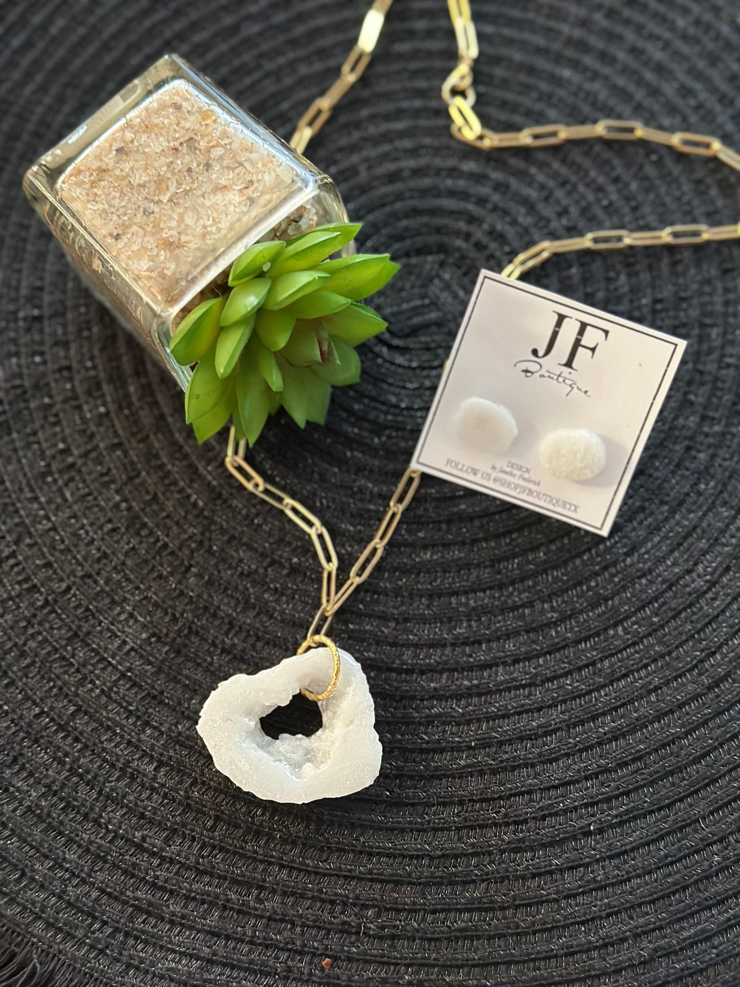 White Druzy necklace